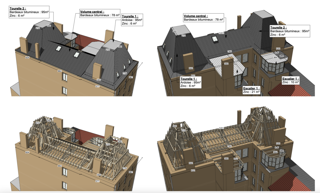 endu 3D architectural réalisé avec logiciels CAO DAO pour projet de construction